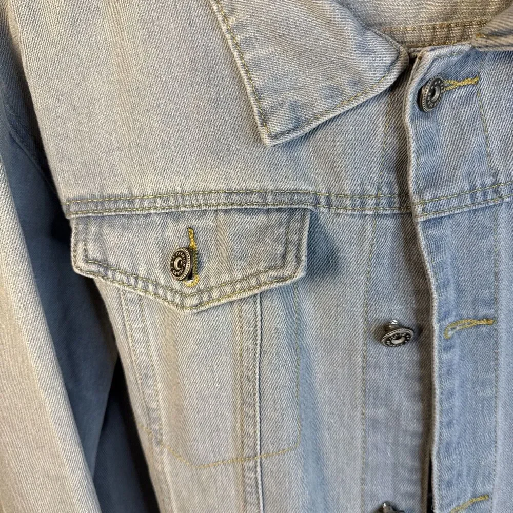 Light wash Denim Jacket Size XL Women's Cotton Unbranded lightweight - Picture 3 of 6